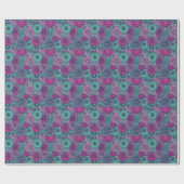 華スタイリッシュやかな花の明るい模様 ラッピングペーパー (フラット)