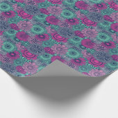 華スタイリッシュやかな花の明るい模様 ラッピングペーパー (角)