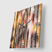 華ストライプのやかな紙 スクエア壁時計 (傾斜)