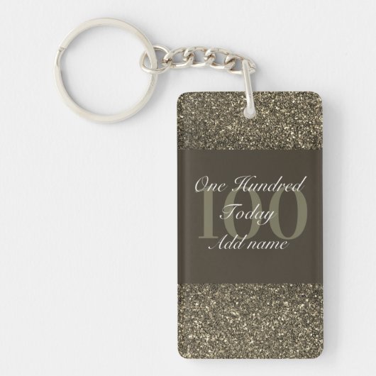 華パーソナライズされたやかな誕生日キーチェーン100th キーホルダー (正面)