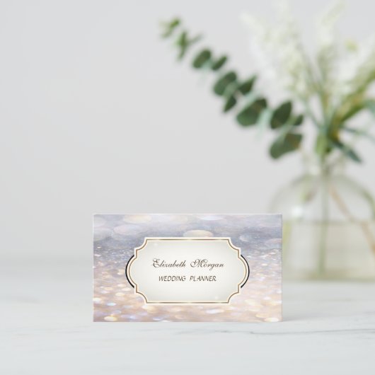 華モダンやかなエレガント専門《写真》ぼけ味 名刺 (スタンド正面)