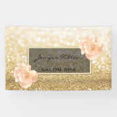 華モダンやかなシックフェイク金ゴールドきらびやかなバラ 横断幕 (横)