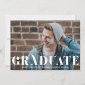 華モダンやかなタイポグラフィ写真卒業 招待状 (正面)