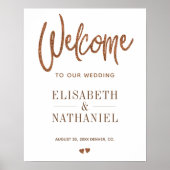 華モダンやかなタイポグラフィ結婚の歓迎サイン ポスター (正面)