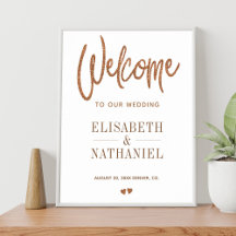 華モダンやかなタイポグラフィ結婚の歓迎サイン