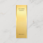 華モダンやかなフェイク金ゴールドエレガントテンプレート スキニー名刺 (正面)