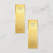 華モダンやかなフェイク金ゴールドエレガントテンプレート スキニー名刺 (正面/裏面)