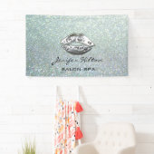 華モダンやかな銀色の唇 横断幕 (インサイチュ)