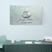 華モダンやかな銀色の唇 横断幕 (トレードショー)