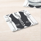 華人と提携している スクエアペーパーコースター (アングル)