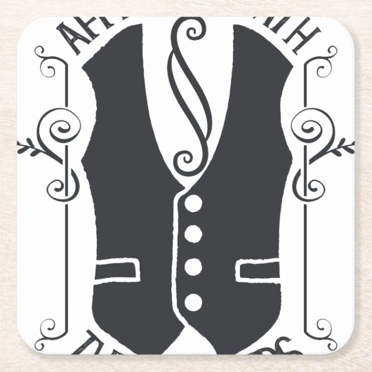 華人と提携している スクエアペーパーコースター (正面)