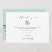 華奢な牡丹の結婚花束感謝していの夏 招待状 (正面/裏面)