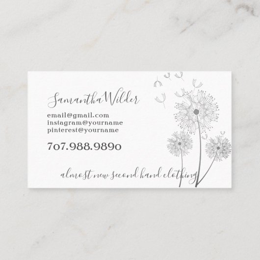 華奢な花を売る服売り 名刺 (裏面)