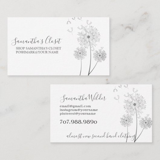 華奢な花を売る服売り 名刺 (正面/裏面)