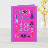 華最高のやかな姪のための18th誕生日カード カード (黄色い花)