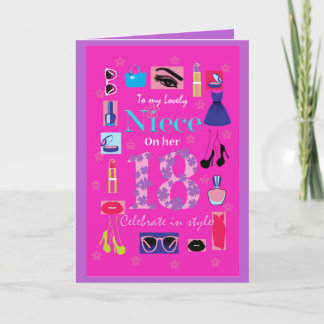 華最高のやかな姪のための18th誕生日カード カード