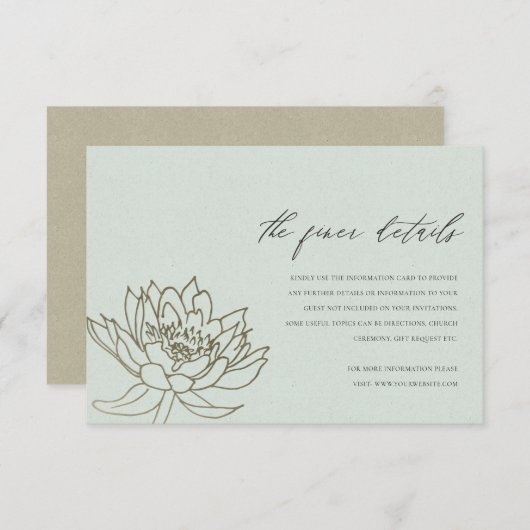 華淡い色のやかな青銀蓮華情報 エンクロージャーカード (正面/裏面)