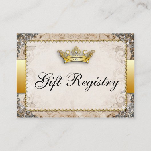 華美おとぎ話結婚帳のギフトレジストリ エンクロージャーカード (正面)