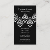 華美でエレガントなダマスク織の名刺のデザイン 名刺 (裏面)