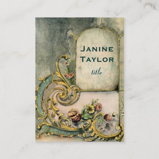 華美でビクトリアンなスクロール窓の名刺 名刺 (正面)