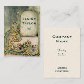 華美でビクトリアンなスクロール窓の名刺 名刺 (正面/裏面)