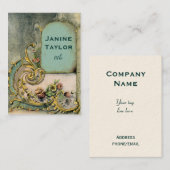 華美でビクトリアンなスクロール窓の名刺 名刺 (正面/裏面)