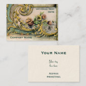 華美でビクトリアンな花及びスクロール名刺 名刺 (正面/裏面)