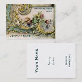 華美でビクトリアンな花及びスクロール名刺 名刺 (正面/裏面)