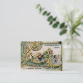 華美でビクトリアンな花及びスクロール名刺 名刺 (スタンド正面)