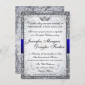華美なおとぎ話の物語の本の結婚式招待状の灰色 招待状 (正面/裏面)