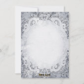 華美なおとぎ話の物語の本の結婚式招待状の灰色 招待状 (裏面)