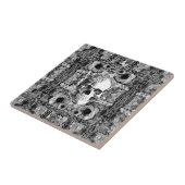 華美なばら色のスカルパターン タイル (側面)