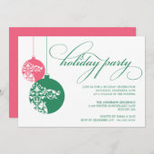 華美なオーナメント%PIPE%の休日のパーティの招待 招待状 (正面/裏面)