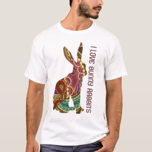 華美なデザイン- I愛バニーウサギ Tシャツ
