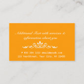 華美なバロック式の贅沢なタイプ モノグラムのオレンジ 名刺 (裏面)