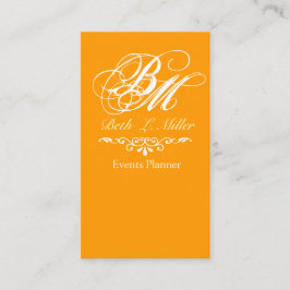 華美なバロック式の贅沢なタイプ   モノグラムのオレンジ 名刺