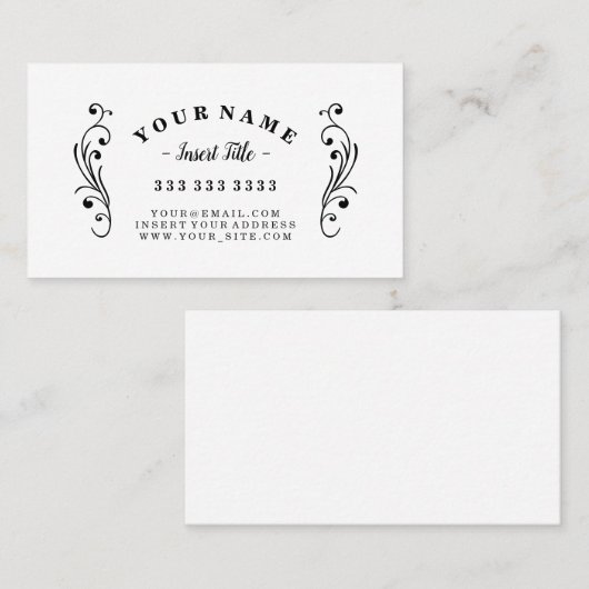 華美なレトロによって曲げられる文字のプロフェッショナル 名刺 (正面/裏面)