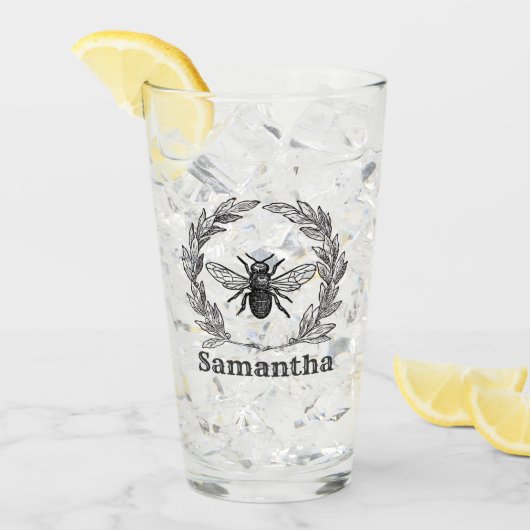 華美なヴィンテージの蜂 タンブラーグラス (アイス正面)