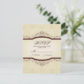 華美なヴィンテージRSVPカード 出欠カード (スタンド正面)