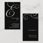 華美な原稿のモノグラムの電子ビジネスカード 名刺 (正面/裏面)