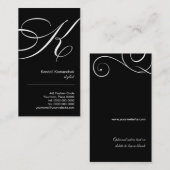 華美な原稿のモノグラムKの名刺 名刺 (正面/裏面)