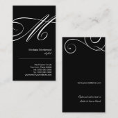 華美な原稿のモノグラムMの名刺 名刺 (正面/裏面)