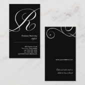 華美な原稿のモノグラムRの名刺 名刺 (正面/裏面)