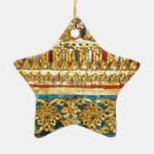 華美な手はタイの製陶術を制作しました セラミックオーナメント (正面)