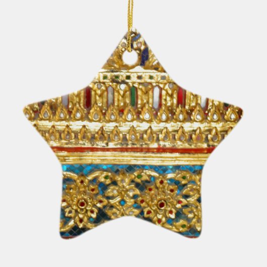 華美な手はタイの製陶術を制作しました セラミックオーナメント (正面)