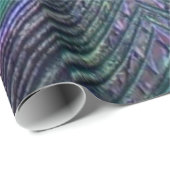 華美な明るい赤紫色紫色の孔雀はギフトに羽をつけます ラッピングペーパー (ロールコーナー)