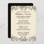 華美な書道のリハーサルの夕食の招待状 招待状 (正面/裏面)