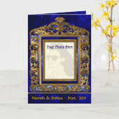 華美な真鍮フレーム(パーソナライズな写真カード) カード (黄色い花)