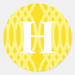 華美な編まれたモノグラム-手紙H ラウンドシール