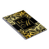 華美な花のモノグラムジャーナル|黒檀 ノートブック (右側)